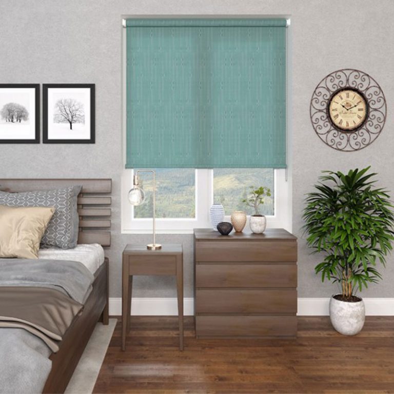 Audrey Teal Roller Blinds Chennai Blinds