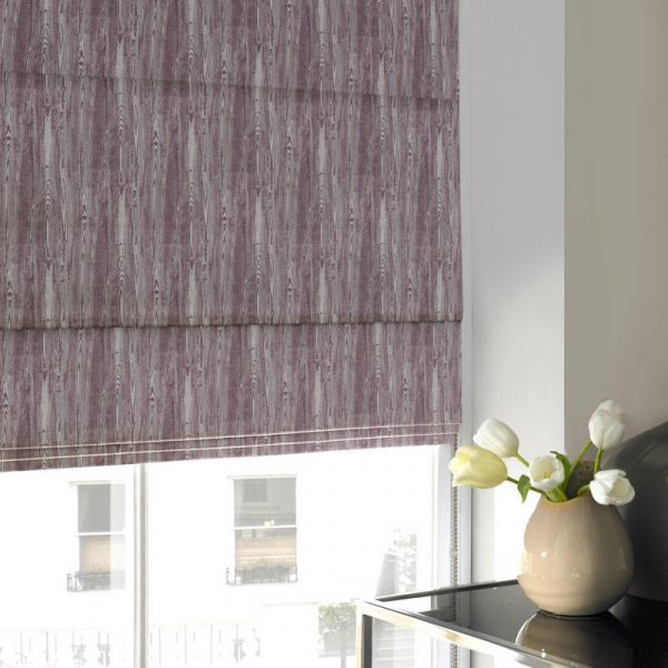 Madison Plum Blackout Lined Roman Blind Standard or Deluxe headrail 
